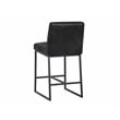 Home Square 3 Piece Modern Faux Leather Counter Stool Set in Coal Black