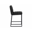 Home Square 3 Piece Modern Faux Leather Counter Stool Set in Coal Black
