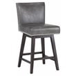 Home Square 2 Piece Modern Faux Leather Counter Stool Set in Overcast Gray