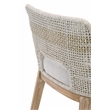 Home Square 2 Piece Upholstered Patio Bar Stool Set in Taupe and White