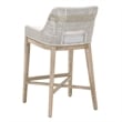 Home Square 3 Piece Upholstered Patio Bar Stool Set in Taupe and White