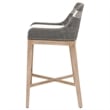 Home Square 3 Piece Upholstered Rope Barstool Set in Dove and Natural Gray