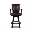 Home Square 2 Piece Swivel Faux Leather Counter Stool Set in Vintage Brown