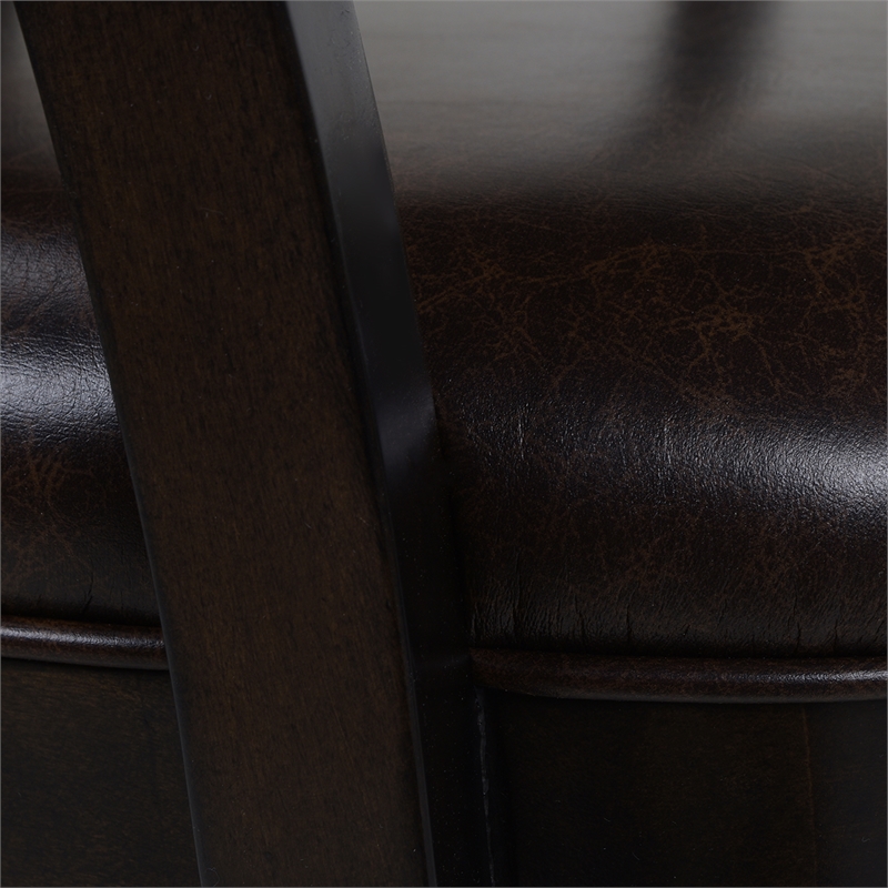 Home Square 3 Piece Swivel Faux Leather Counter Stool Set in Vintage Brown