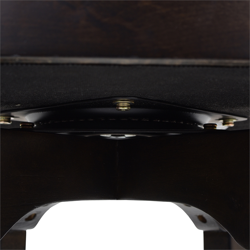 Home Square 3 Piece Swivel Armrests Faux Leather Barstool Set in Vintage Brown