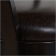 Home Square 3 Piece Swivel Armrests Faux Leather Barstool Set in Vintage Brown