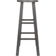 Home Square 2 Piece Transitional Solid Wood Bar Stool Set in Rustic Gray
