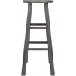 Home Square 2 Piece Transitional Solid Wood Bar Stool Set in Rustic Gray