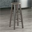 Home Square 2 Piece Transitional Solid Wood Bar Stool Set in Rustic Gray