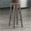 Home Square 2 Piece Transitional Solid Wood Barstool Set in Rustic Teak and Gray