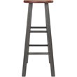 Home Square 3 Piece Transitional Solid Wood Barstool Set in Rustic Teak and Gray
