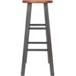 Home Square 3 Piece Transitional Solid Wood Barstool Set in Rustic Teak and Gray