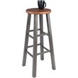 Home Square 3 Piece Transitional Solid Wood Barstool Set in Rustic Teak and Gray