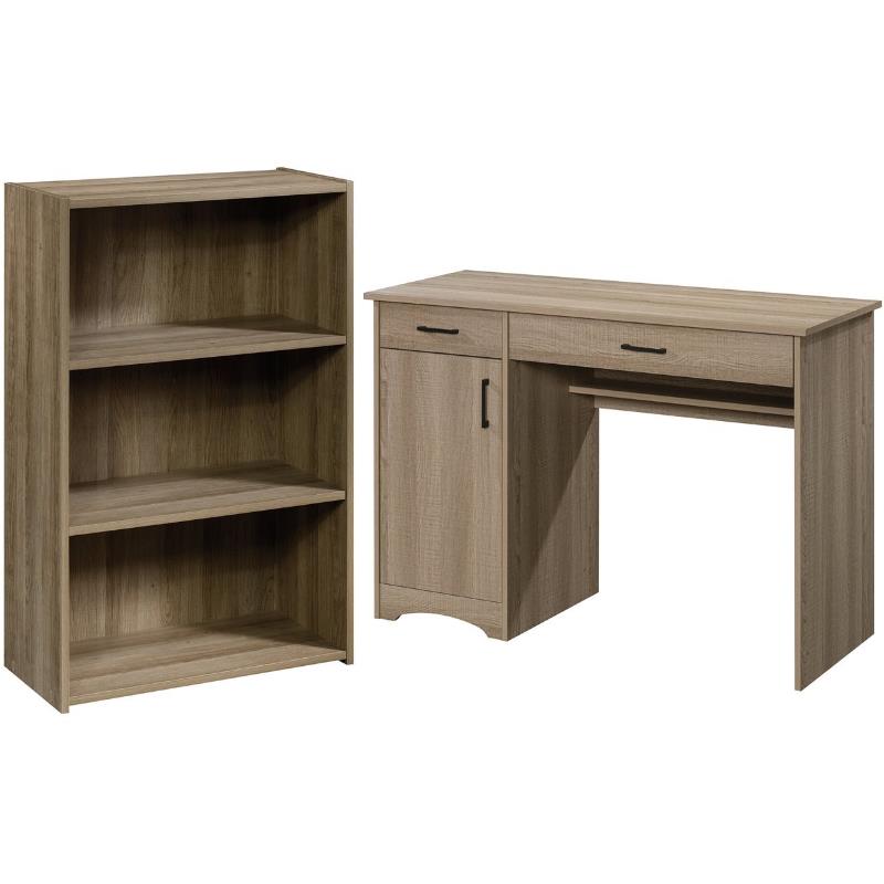 Home Square 2 Piece Furniture Set with 3-shelf Bookcase and Computer Desk
