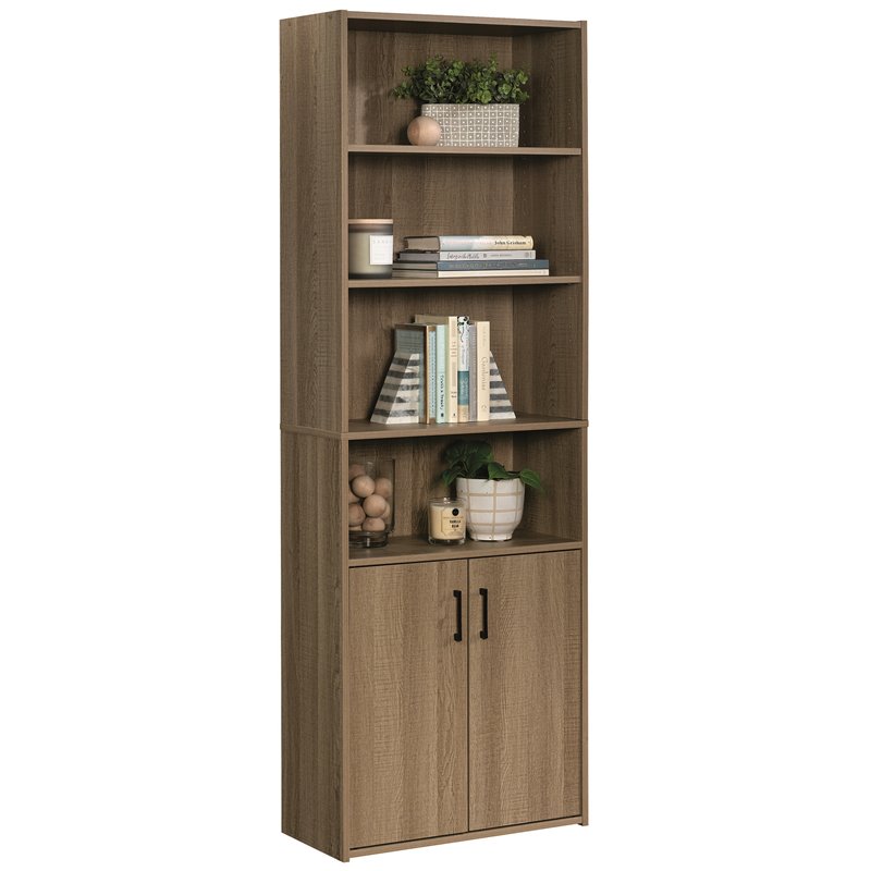 Home Square 3 Piece Furniture Set with 2 Bookcase and L-Shaped Desk in Oak