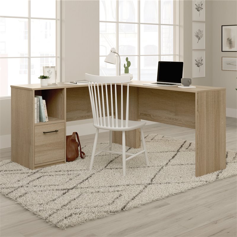 Home Square 3 Piece Furniture Set with 2 Bookcase and L-Shaped Desk in Oak