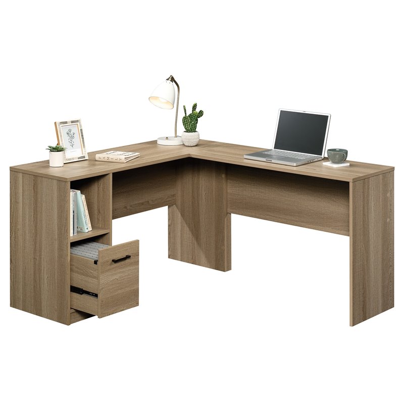Home Square 3 Piece Furniture Set with 2 Bookcase and L-Shaped Desk in Oak