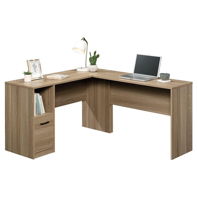 Home Square 3 Piece Furniture Set with 2 Bookcase and L-Shaped Desk in Oak