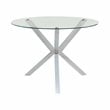 Home Square 5 Piece Set with Round Glass Top Dining Table and 4 Chairs in Black
