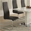 Home Square 5 Piece Set with Round Glass Top Dining Table and 4 Chairs in Black