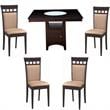 Home Square 5 Piece Set with Square Counter Height Dining Table and 4 Chairs