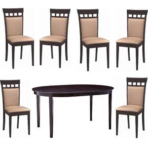 home square 4 piece set with oval butterfly leaf dining table and 6 chairs