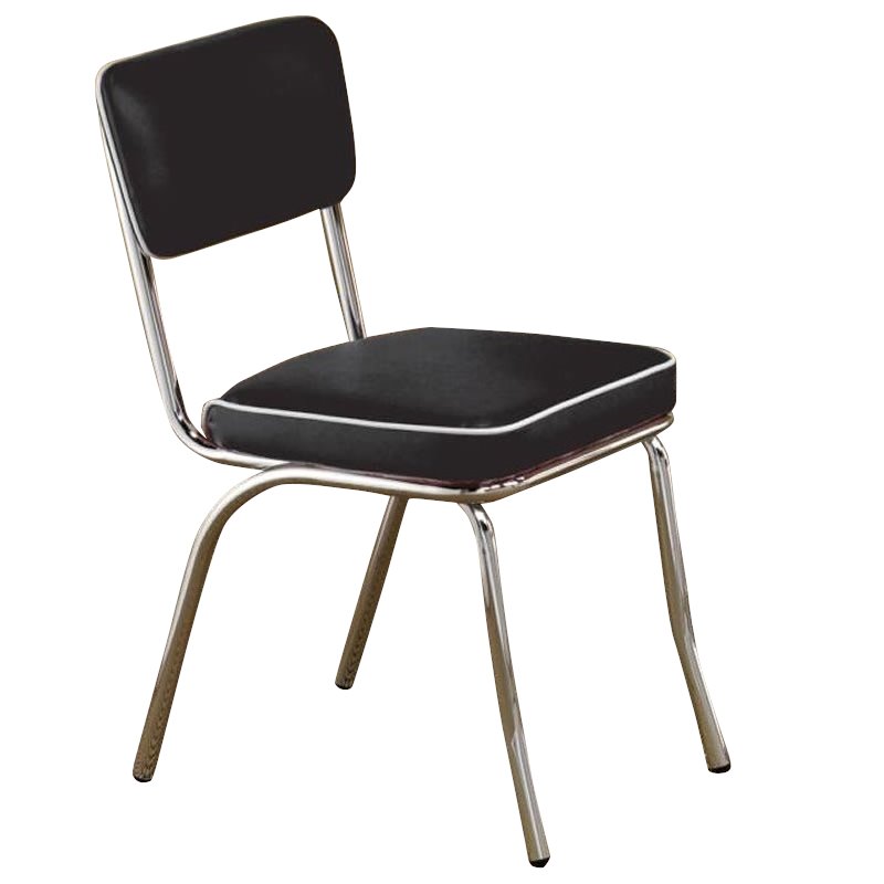 Home Square Retro Round Dining Table Set with 4 Chairs in Chrome