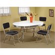 Home Square Retro Round Dining Table Set with 4 Chairs in Chrome
