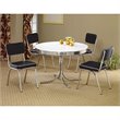 Home Square Retro Round Dining Table Set with 4 Chairs in Chrome