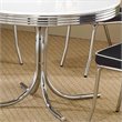 Home Square Retro Round Dining Table Set with 4 Chairs in Chrome