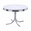 Home Square Retro Round Dining Table Set with 2 Chairs in Chrome