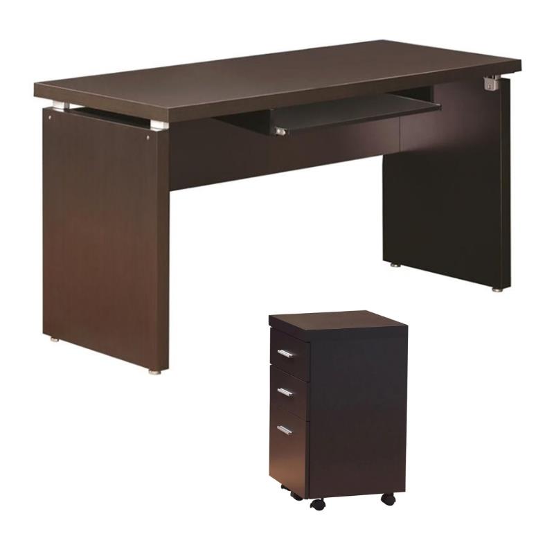 Home Square 2 Piece Furniture Set with Computer Desk and Mobile File Cabine