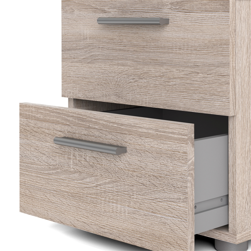 Home Square 2 Piece 2 Drawer Nightstand Set in Truffle