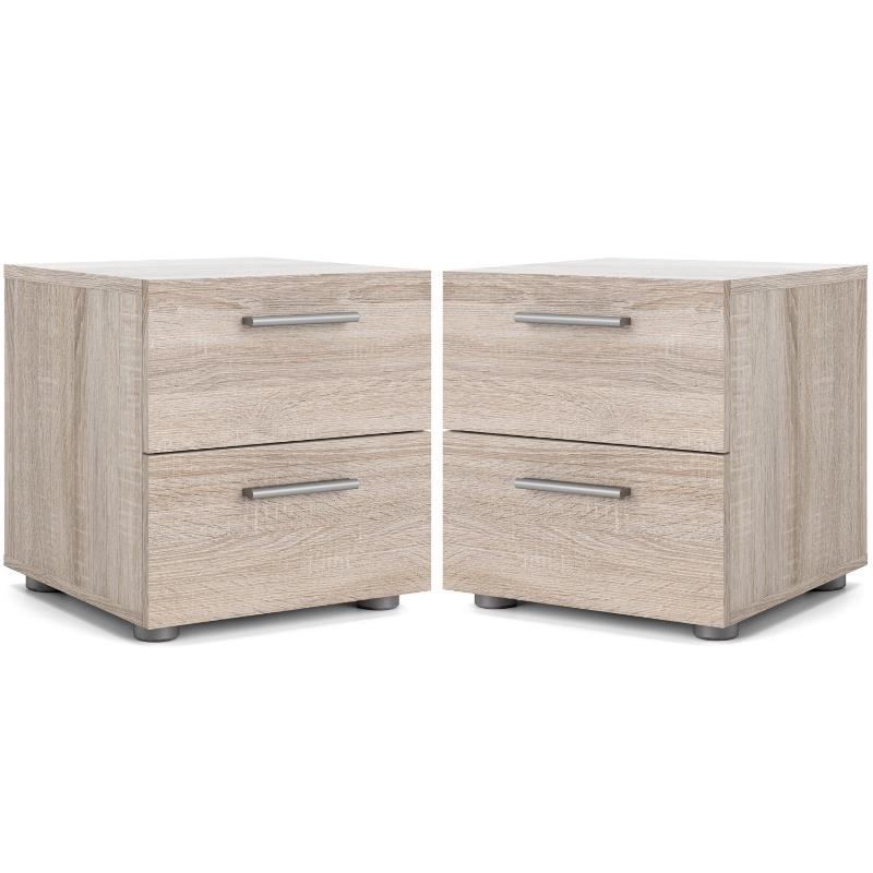 Home Square 2 Piece 2 Drawer Nightstand Set in Truffle
