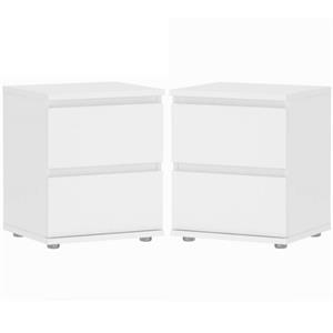 home square 2 piece 2 drawer nightstand set in white