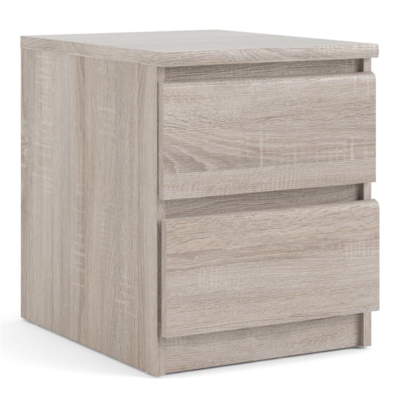 Home Square 2 Piece 2 Drawer Wood Nightstand Set in Truffle