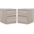 Home Square 2 Piece 2 Drawer Wood Nightstand Set in Truffle