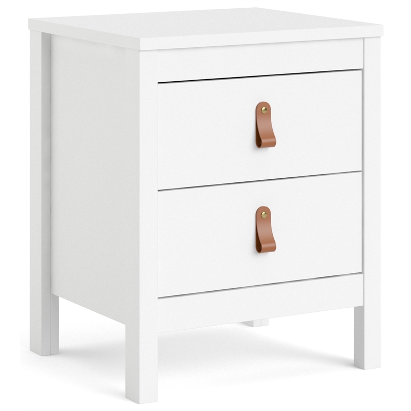 Home Square 2 Piece 2 Drawer Wood Nightstand Set in White