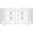 Home Square 2 Piece 2 Drawer Wood Nightstand Set in White