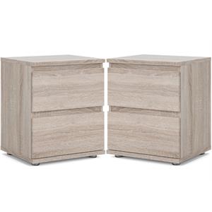 home square 2 piece 2 drawer nightstand set in truffle