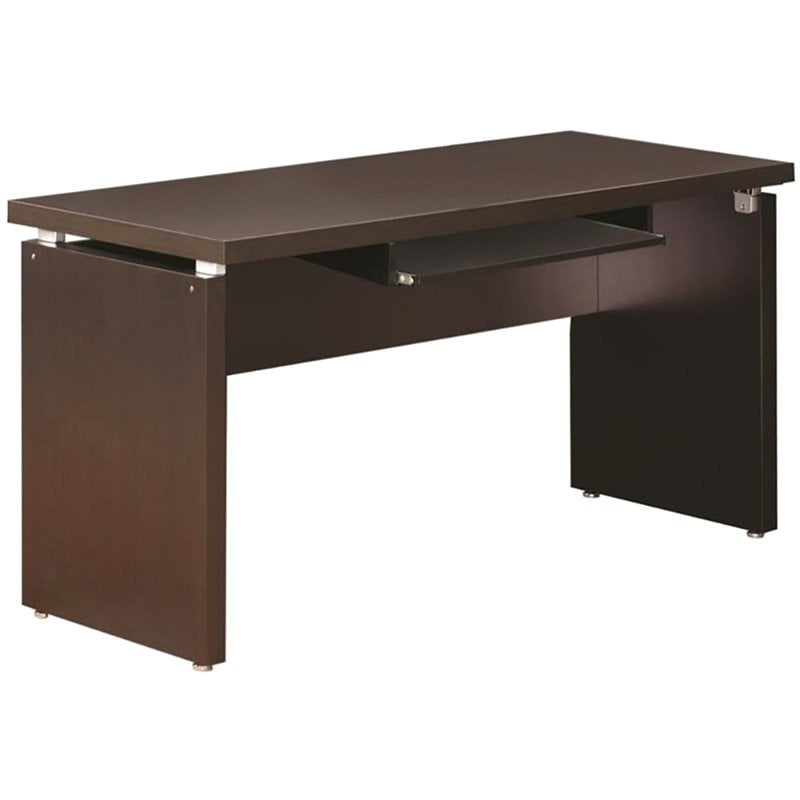 Home Square 2 Piece Set with Computer Desk and Mobile File Cabinet in Cappuccino