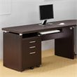 Home Square 2 Piece Set with Computer Desk and Mobile File Cabinet in Cappuccino
