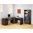 Home Square 2 Piece Set with Computer Desk Bookcase and Mobile File Cabinet