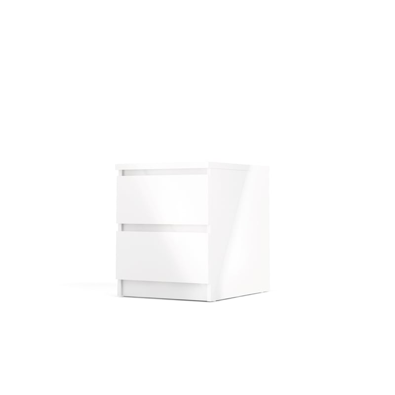 Home Square 2 Piece Furniture Set with Nightstand & Dresser in White High Gloss