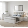 Home Square 2 Piece Furniture Set with Nightstand & Dresser in White High Gloss