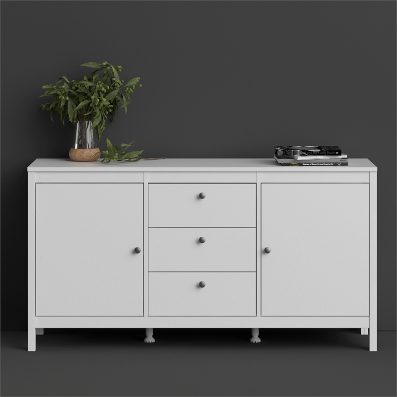 Home Square 2 Piece Furniture Set with Sideboard and Coffee Table in White