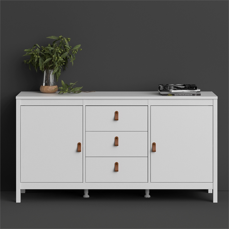 Home Square 2 Piece Furniture Set with Sideboard and Coffee Table in White
