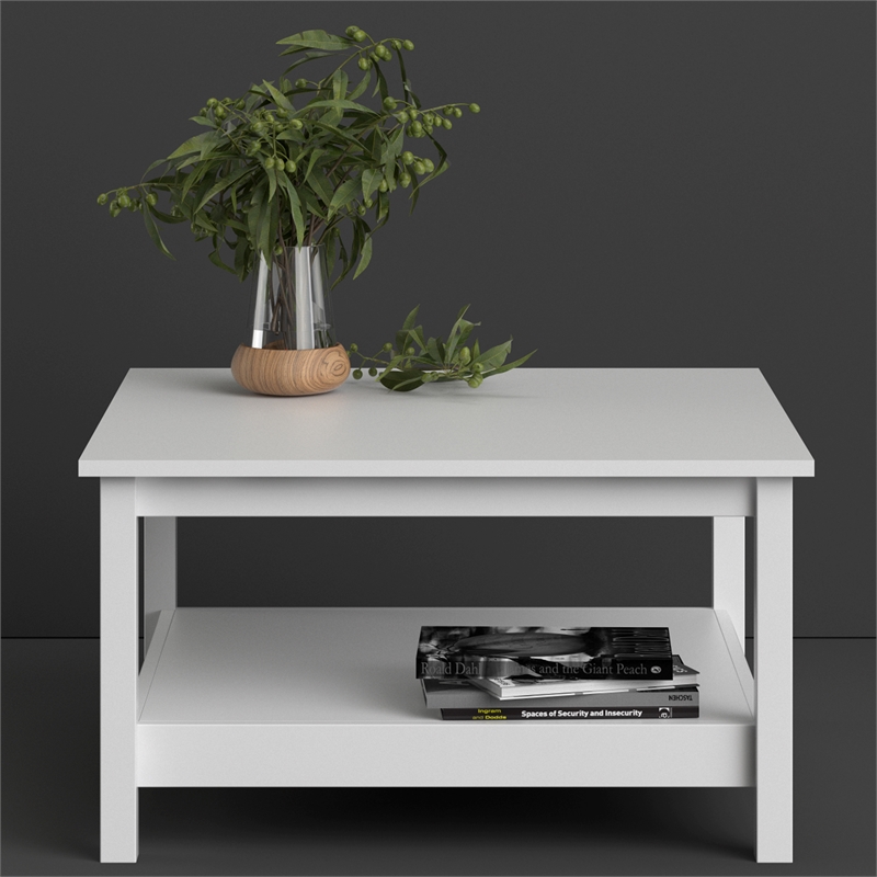 Home Square 2 Piece Furniture Set with Sideboard and Coffee Table in White