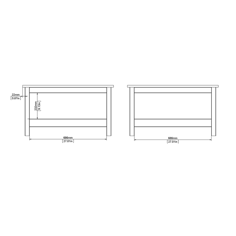 Home Square 2 Piece Furniture Set with Sideboard and Coffee Table in White