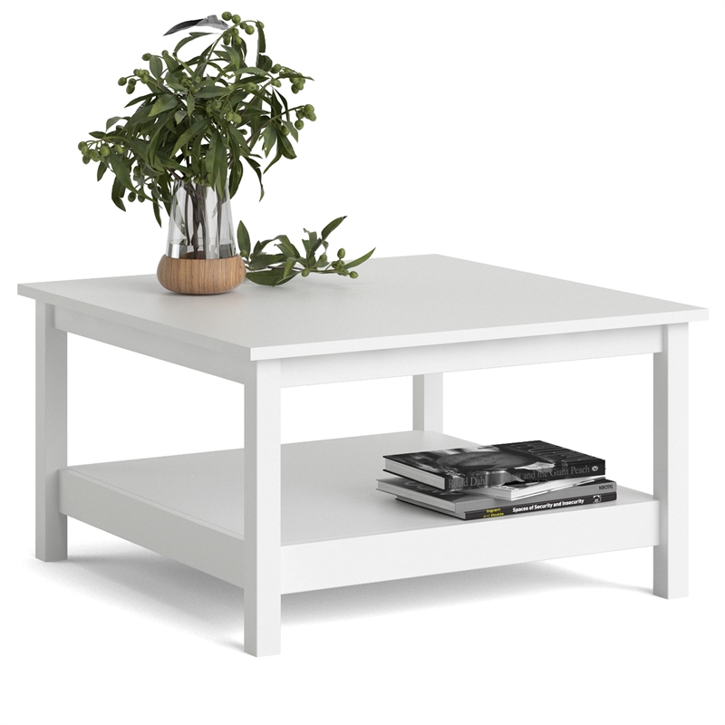 Home Square 2 Piece Furniture Set with Sideboard and Coffee Table in White